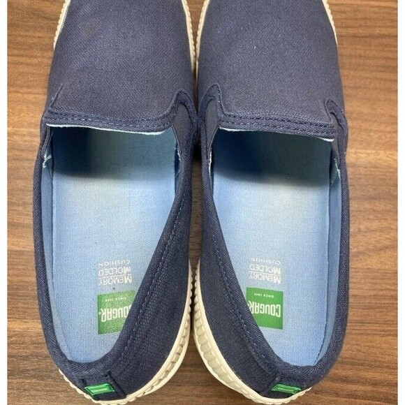 Cougar Shoes Slip On Canvas 10 Blue Snap Comfort Memory Cushion - Picture 7 of 9